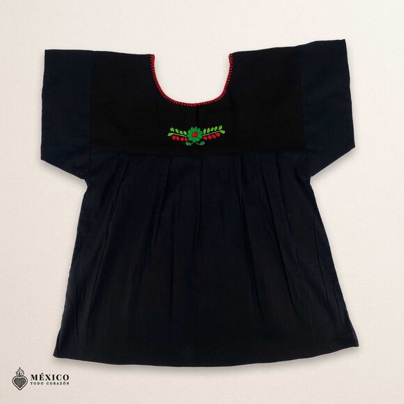 Mexican Embroidered Blouse – Handmade Otomi Floral & Animals Design - Picture 5 of 5